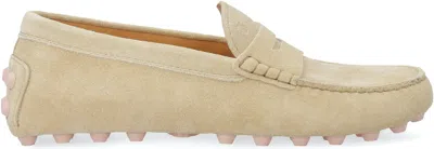 Tod's Bubble Rubber In Suede In Nude & Neutrals