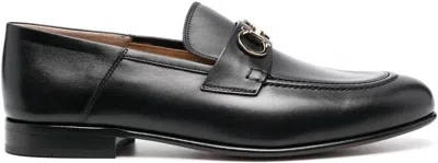 Ferragamo 20mm Ottone Gancini-buckle Loafers In Black