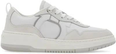 Ferragamo Women Gancini Leather Sneakers In White