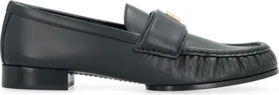 Givenchy Classic Lambskin Loafers With Ruched Detailing In Black