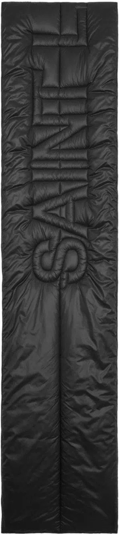 Saint Laurent Quilted Logo Scarf Wraparound Style In Black