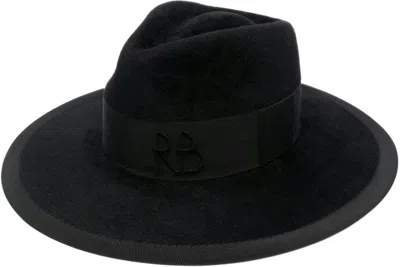 Ruslan Baginskiy Wide Brim Wool Felt Fedora Hat In Black