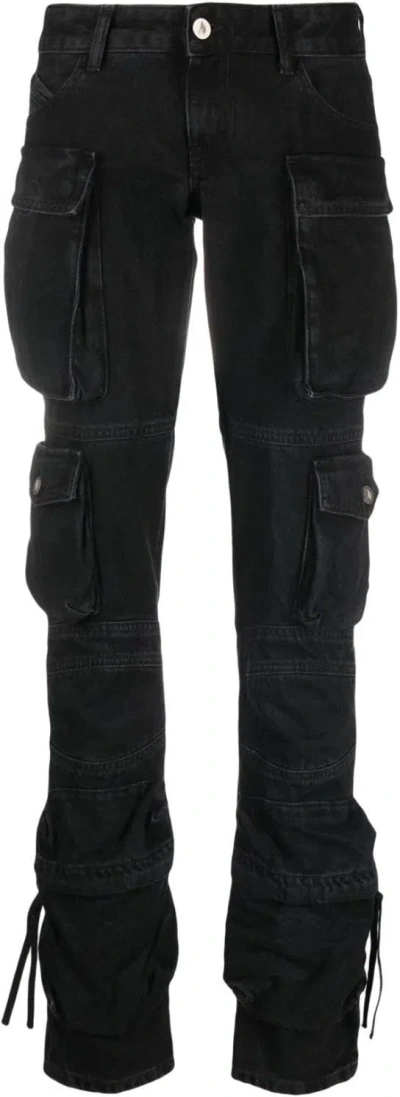 Attico Essie Flared Cargo Pants In Black