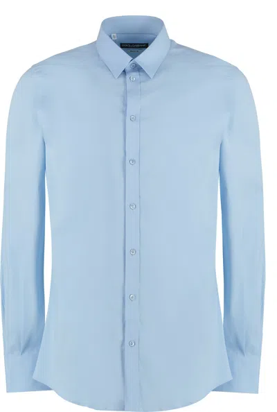 Dolce & Gabbana Cotton Shirt In Light Blue