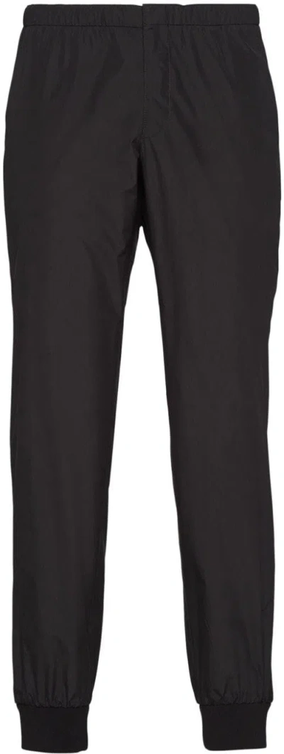 Prada Triangle-logo Silk-blend Track Pants In Nero