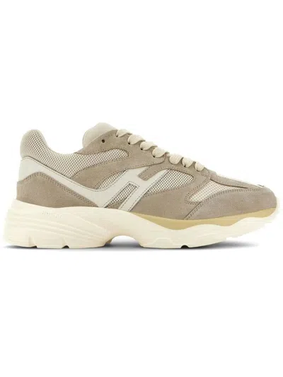 Hogan H665 Leather Sneakers In Beige