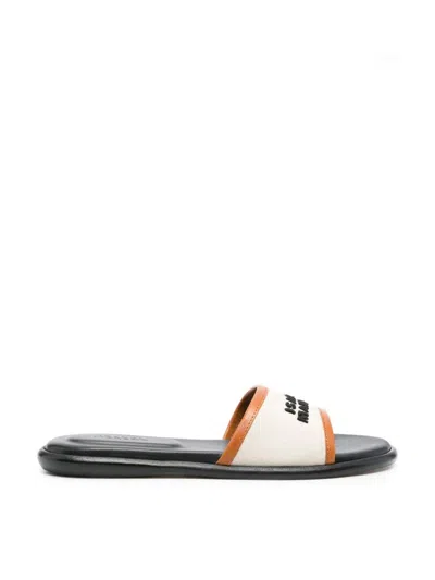 Isabel Marant Vikee Slides In Leather Brown