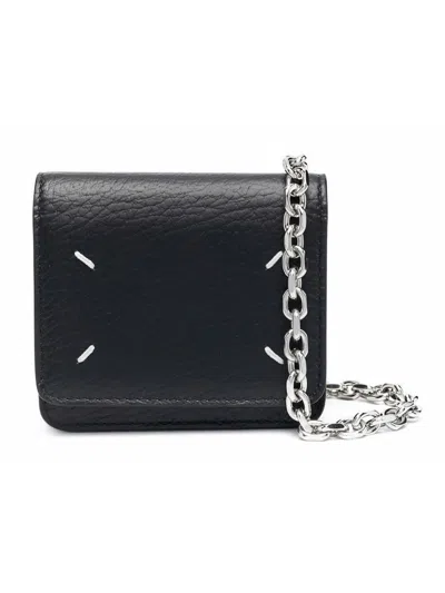 Maison Margiela Four Stitch Chain Wallet In Black