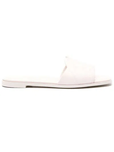Alexander Mcqueen Alexander Mc Queen Leather Flat Sandals In Beige