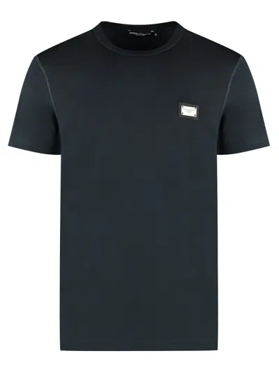 Dolce & Gabbana Men's Cotton Crew-neck T-shirt In Blue