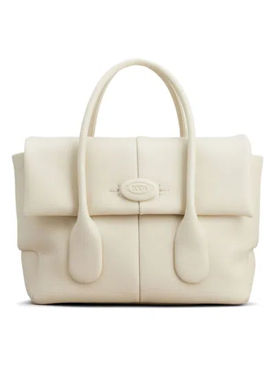 Tod's Small Leather Handbag Top Handles In White