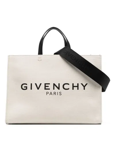 Givenchy Women's G Tote Medium Canvas Tote Bag In Beige