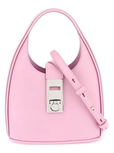 Shop Ferragamo Women's Salvatore Mini Leather Hobo Bag In Pink