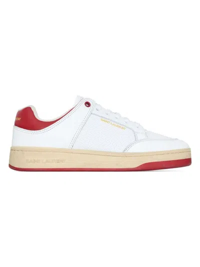 Shop Saint Laurent Men's Sl61 Sneakers In White