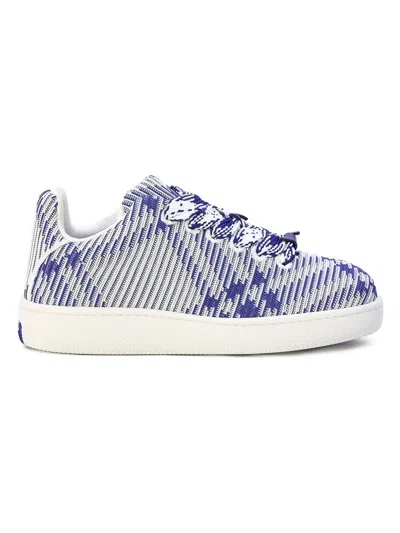 Burberry Dynamic Blue And White Patterned Sneakers In Blue