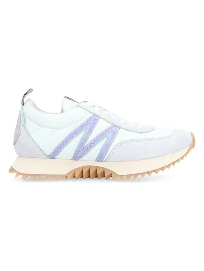 Shop Moncler Women's Pacey Nylon Low-top Sneakers In Light Blue