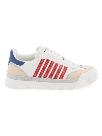 Dsquared2 New Jersey Leather Sneakers In Mixed Colours
