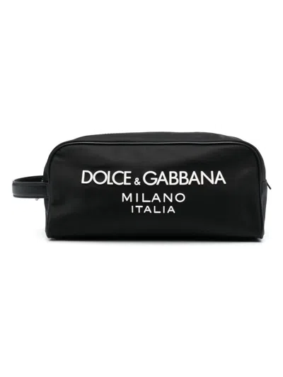 Dolce & Gabbana Milano Logo Wash Bag In Black