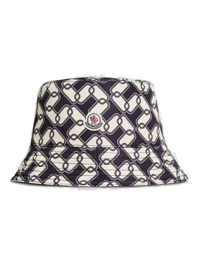 Moncler Logo Monogram Bucket Hat In Aqua