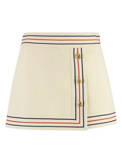 Gucci Women Linen Blend Skirt In Nude & Neutrals