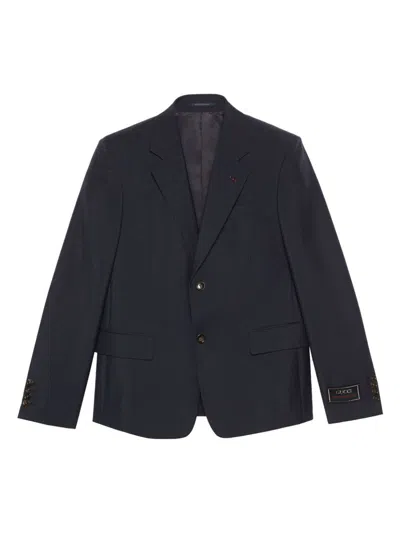 Gucci Men's Wool Single-breasted Suit In Blue