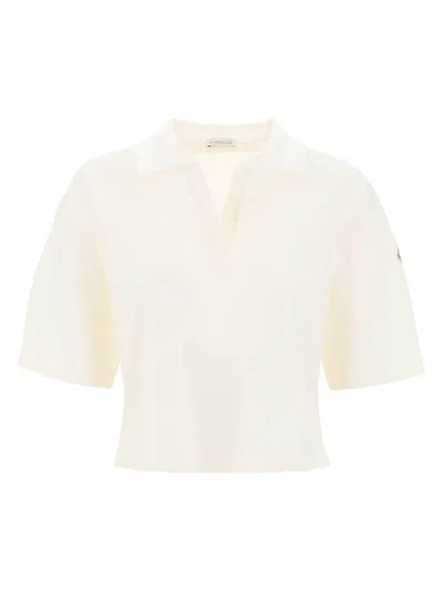 Moncler Basic Polo Shirt With Poplin Inserts Women In Mixed Colours