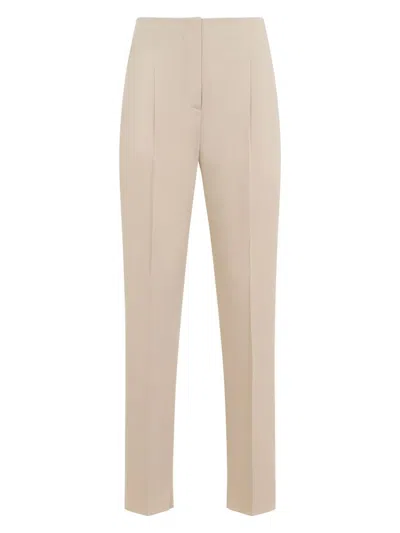 Max Mara Empoli Cotton Twill Pants In Nude & Neutrals