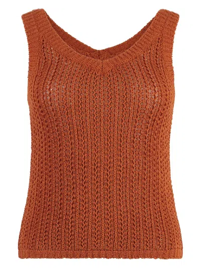 Max Mara Arrigo Knitted Top In Orange