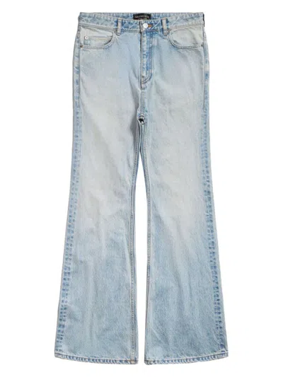 Balenciaga Flared Leg Jeans In Clear Blue