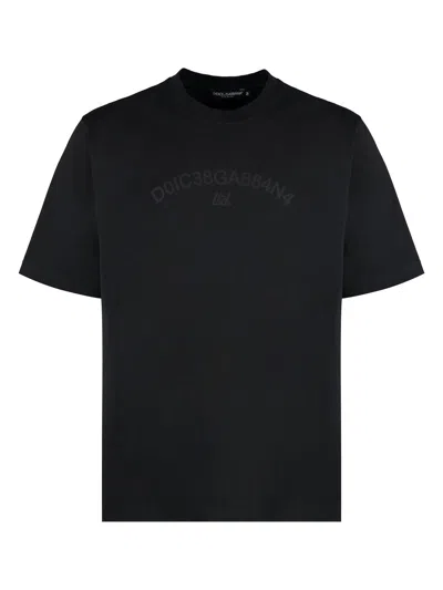 Dolce & Gabbana Jersey Crewneck T-shirt In Black