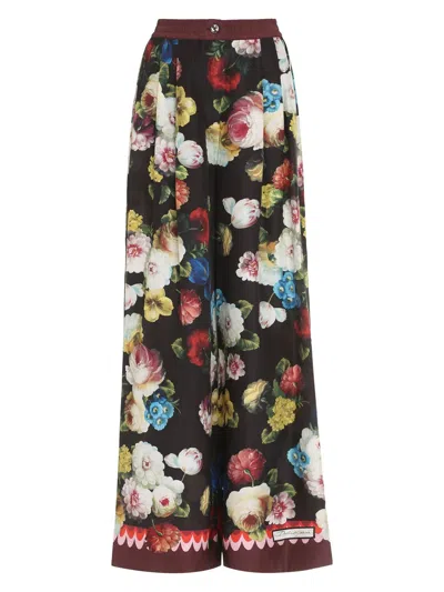 Dolce & Gabbana Multicolor Pants Frontal With Buttons In Black