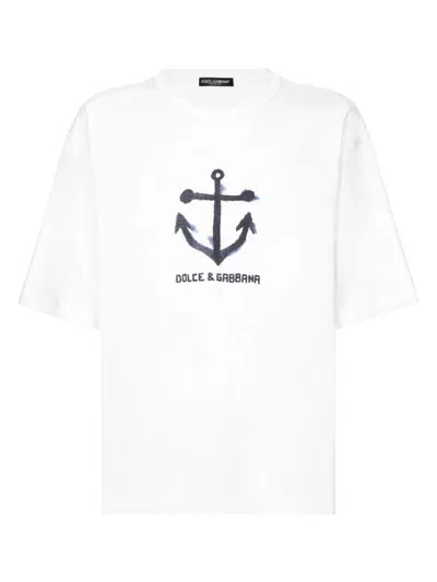 Dolce & Gabbana Men's Cotton Crew-neck T-shirt In White