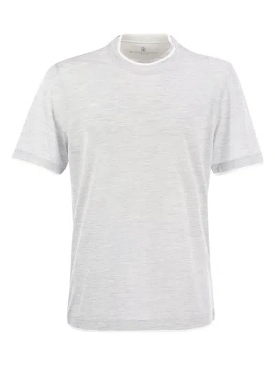 Brunello Cucinelli Slim Fit T-shirt In Pearl