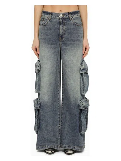 Amiri Straight-leg Cargo Jeans In Blue