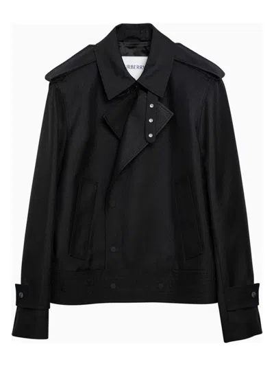 Burberry White Striped T-shirt With Logo Embroidery In Black