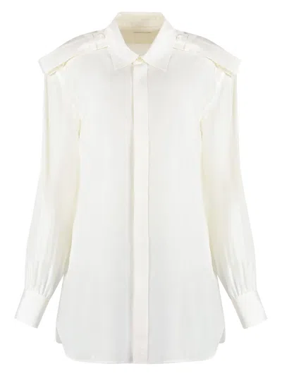 Burberry Silk Shirt In White