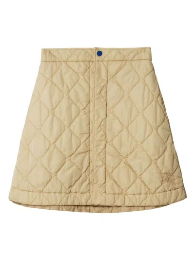 Burberry Quilted Mini Skirt In White