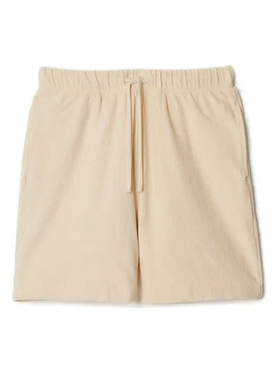 Burberry Solid Color Shorts With Equestrian Knight Print In Calico