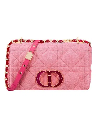Dior Caro M Canvas In Fuchsia,mu