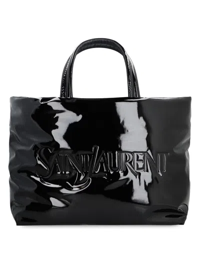 Saint Laurent Padded Nylon Maxi Tote In Black