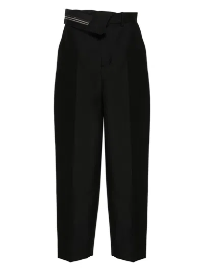 Fendi "kid Mohair Carrot Fit Pants In Black