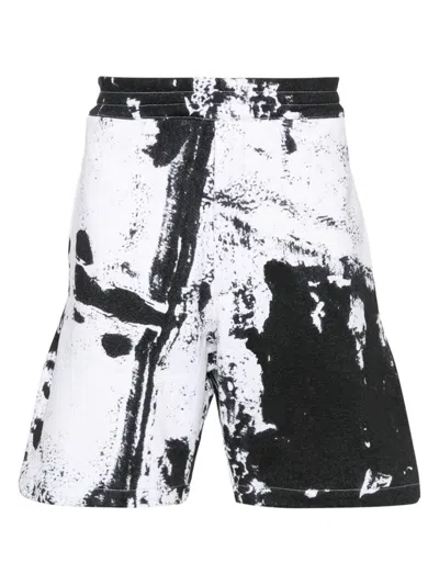 Alexander Mcqueen All Over Print Bermuda Shorts In White