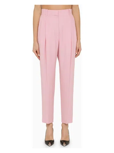 Alexander Mcqueen Alexander Mc Queen Pink Regular Trousers With Pleats In Pink