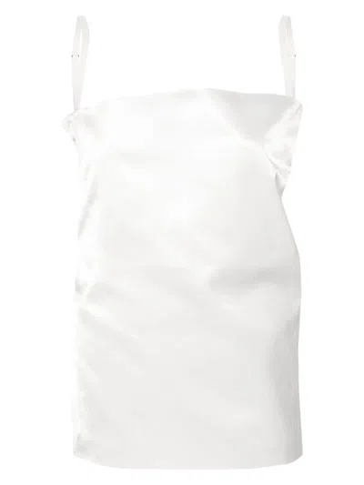 Sportmax Structured Cotton Blend Top In White