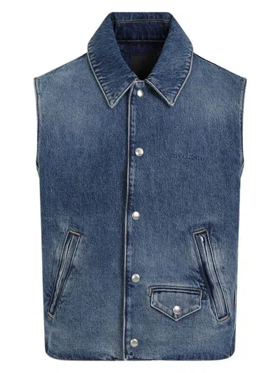 Givenchy Denim Vest In Blue