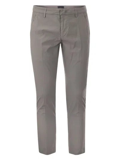 Dondup Alfredo - Slim-fit Cotton Trousers In Grey