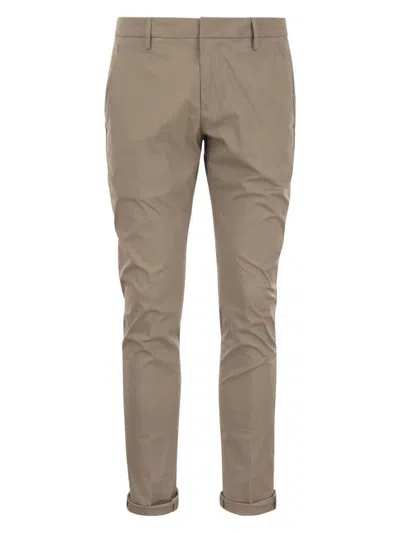Dondup Mid-rise Straight Leg Trousers In Hazelnut