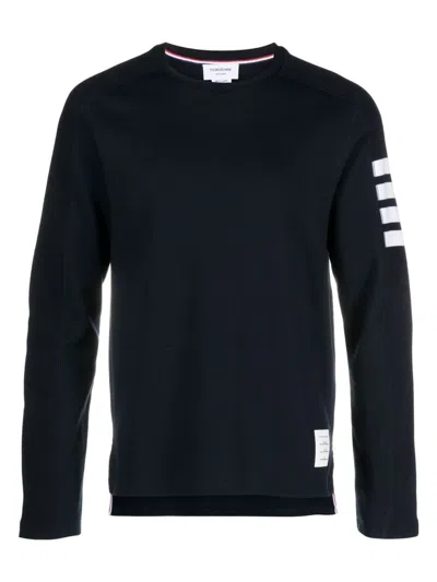 Thom Browne Engineered 4-bar Cotton Sweatshirt In Blue