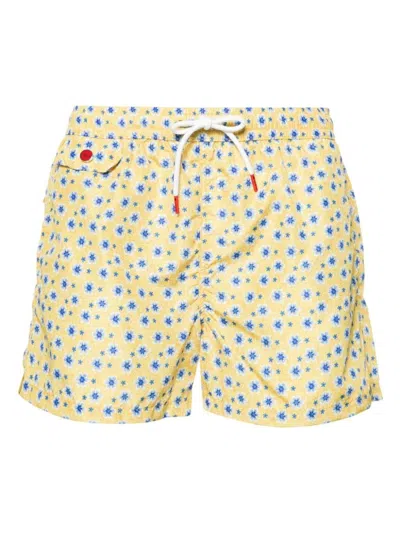 Kiton Men's Printed Swim Shorts | Size Small | Ucom2ck0709d42007 In Multicolour