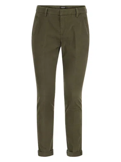 Dondup Men's Gaubert - Slim-fit Gabardine Trousers In Olive Green